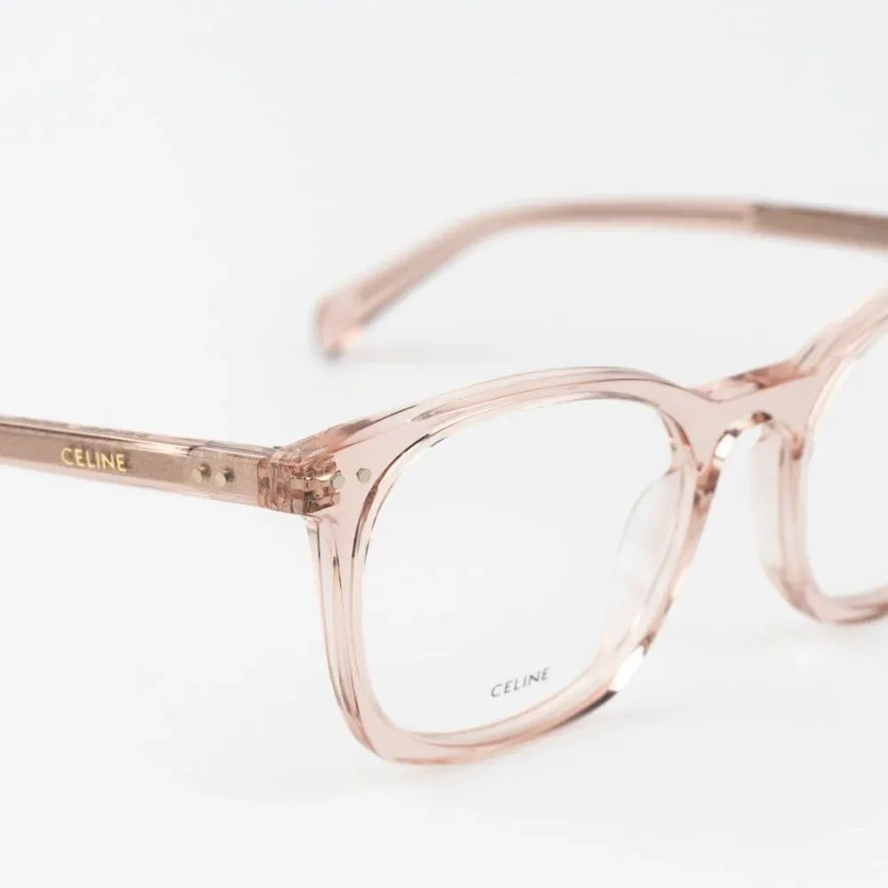 Celine THIN Women Eyeglasses Shiny Rose Demo Square CL50058I 074 BRAND NEW